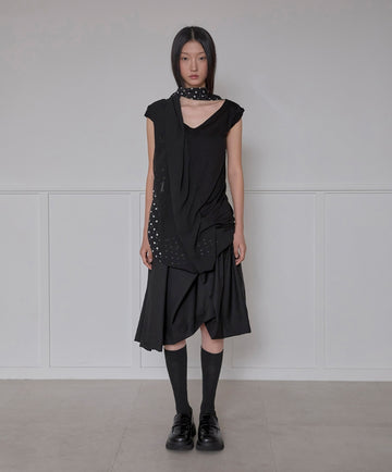 Layered Dot Scarf T-Shirt